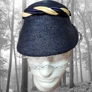 vintage 1950s Joal New York woman's hat with veil Made in USA